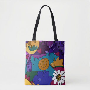 Bunte Doodle-Kunst Tasche