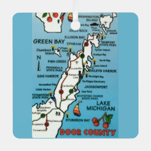 Bunte Door County Wisconsin Ornament Aus Metall
