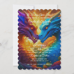 Bunte Drachen bei Hochzeiten in der Liebe Einladung