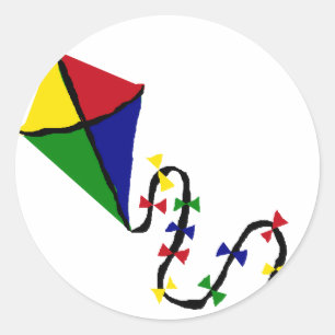 Bunte Drachen-Fliegen-Kunst Runder Aufkleber