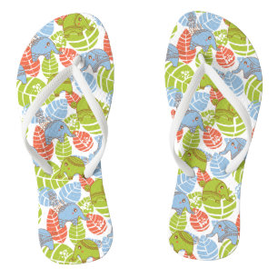 Bunte Dschungel-Elefanten Flip Flops