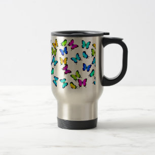 Bunte Dschungel-Schmetterlings-Reise-Tasse Reisebecher