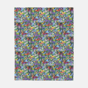 Bunte Dschungeltiere Fleecedecke