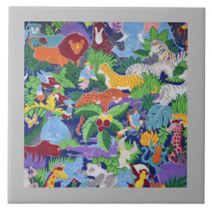 Bunte Dschungeltiere Fliese