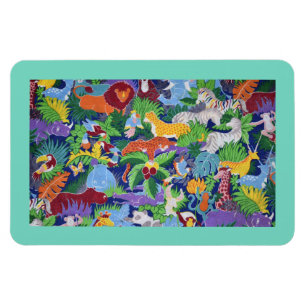 Bunte Dschungeltiere Magnet