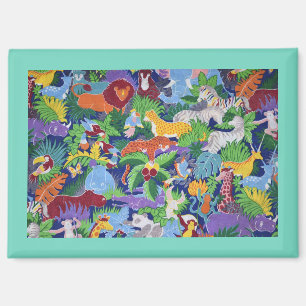 Bunte Dschungeltiere Magnet