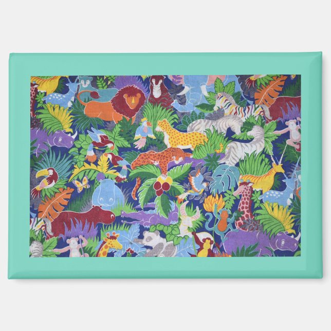 Bunte Dschungeltiere Magnet (Vorderseite)