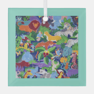 Bunte Dschungeltiere Ornament Aus Glas