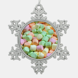 Bunte Eibische Schneeflocken Zinn-Ornament