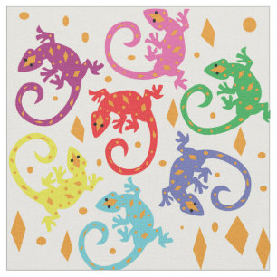 Bunte Eidechsen Stoff