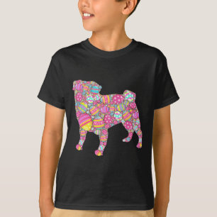 Bunte Eier Mops-Hund Welpe T-Shirt