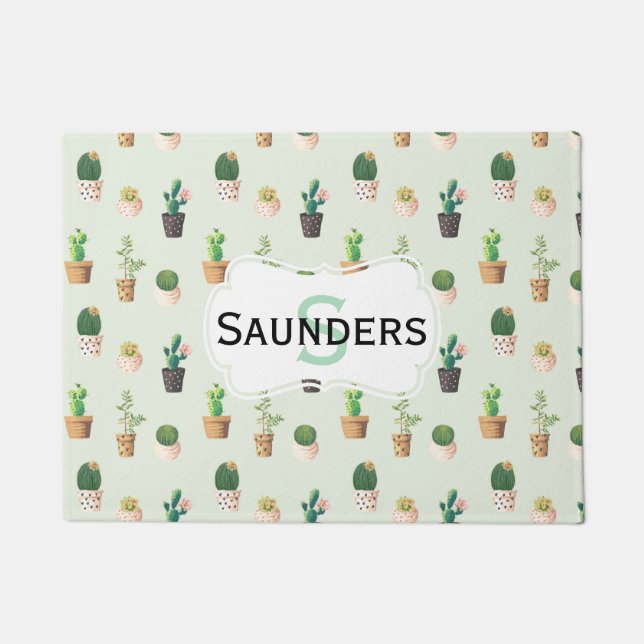 Bunte eingemachte Kaktus-Tür-Matte Fußmatte (Vorderseite)