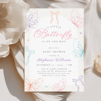 Bunte Einladung zur Babyparty Kleine Schmetterling
