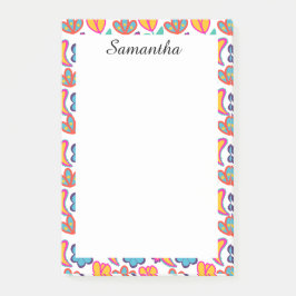 Bunte, einzigartige Blume Post-it Klebezettel