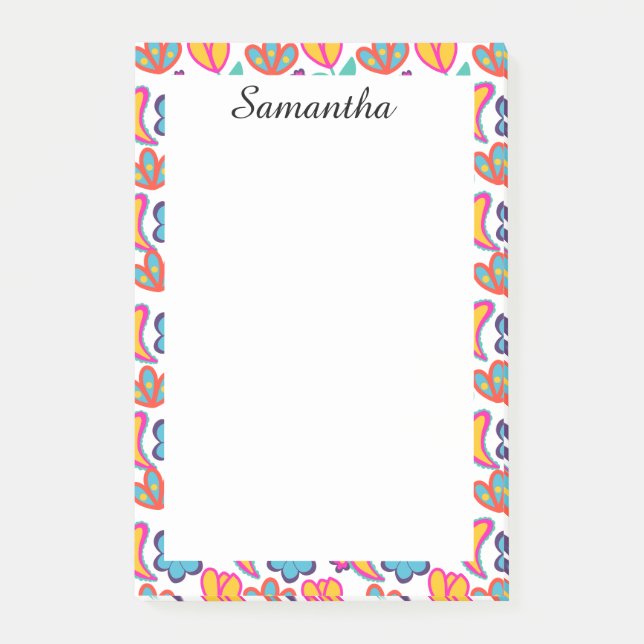 Bunte, einzigartige Blume Post-it Klebezettel (Vorderseite)