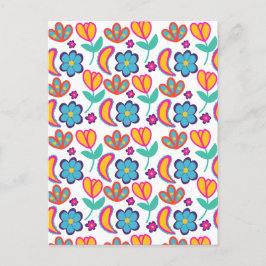 Bunte, einzigartige Blume Postkarte