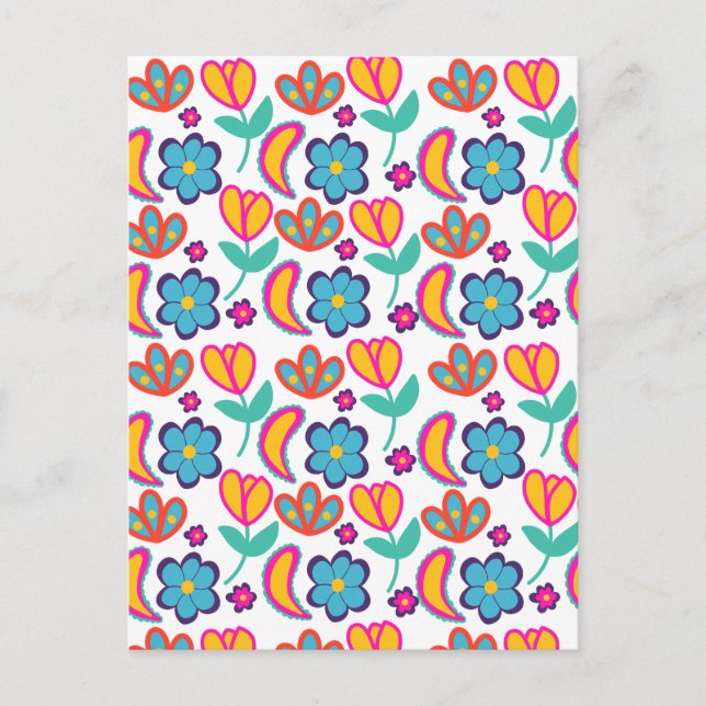 Bunte, einzigartige Blume Postkarte (Vorderseite)