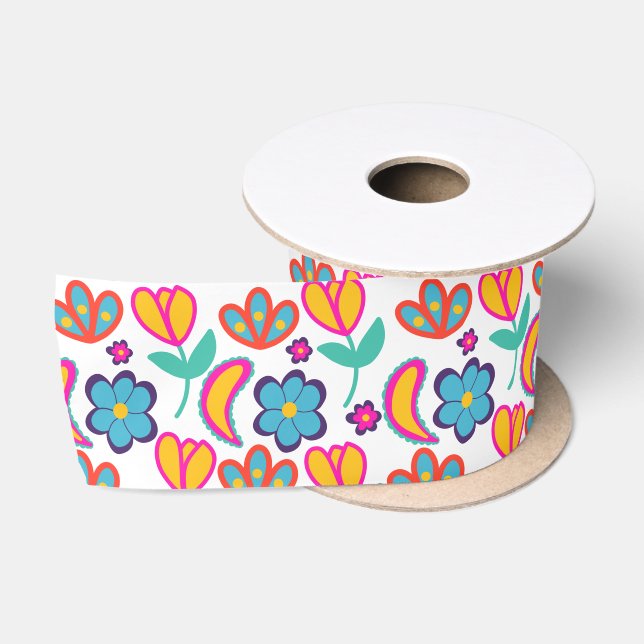 Bunte, einzigartige Blume Satinband (Spule)