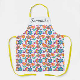 Bunte, einzigartige Blume Schürze