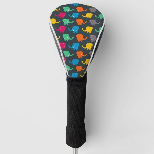 bunte Elefanten Golf Headcover (Vorderseite)
