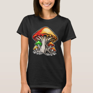 Bunte Erdig-Psychedelische Pilzkunst T-Shirt