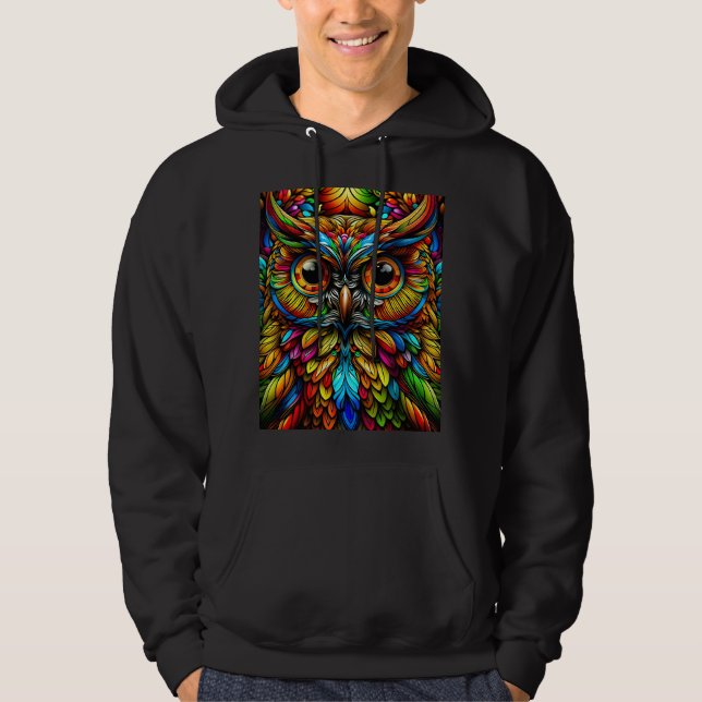 Bunte Eule Hoodie (Vorderseite)