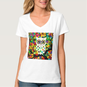 Bunte Eulen-Kunst  T-Shirt