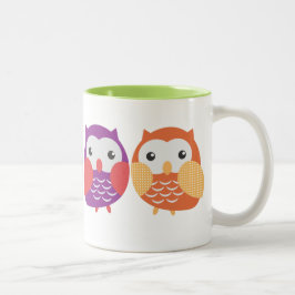 Bunte Eulen-Tasse Zweifarbige Tasse