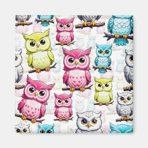 Bunte Eulen-Vogel-Design  Magnet