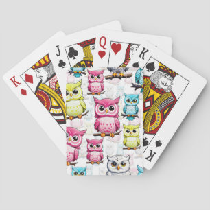 Bunte Eulen-Vogel-Design Spielkarten