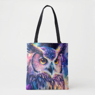 Bunte Eulenillustration Tasche