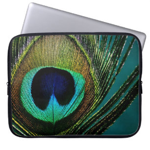 Bunte Exotische Pfauenfeder-Fotografie Modern Laptopschutzhülle