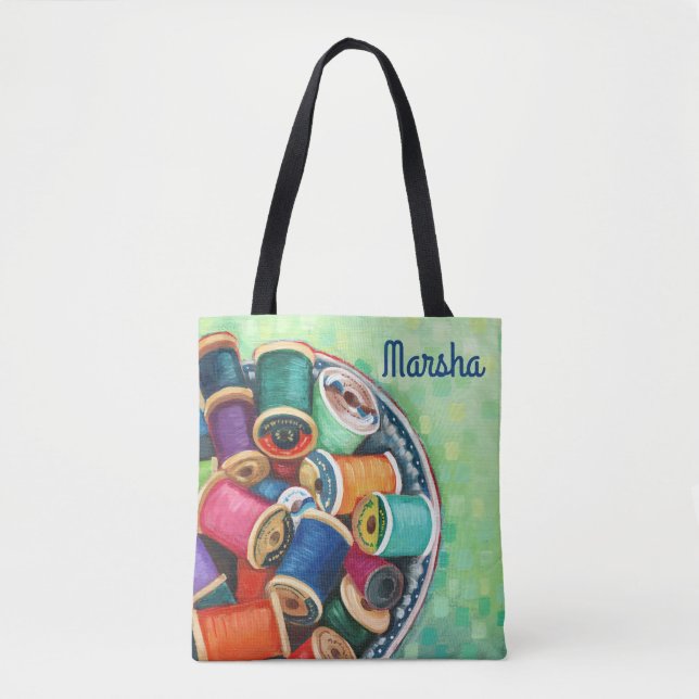 "Bunte Faden-" kundenspezifische Taschen-Tasche Tasche (Vorderseite)