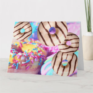Bunte Faltschachtel-Donut-Grußkarte Karte