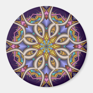 Bunte Fantasie-Blume Magnet