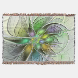 Bunte Fantasy-Blume Moderne Abstrakte Fraktal Decke