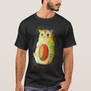 Bunte Farbspritzer Süße Avocado-Katze T-Shirt