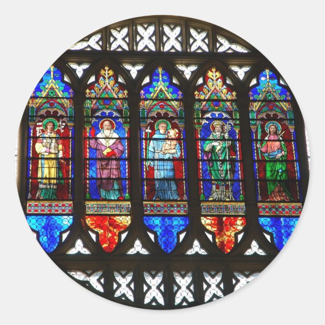 Bunte Fenster aus Saint Anthony Runder Aufkleber (Vorderseite)