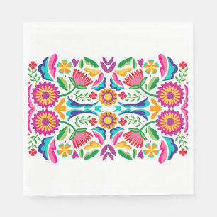 Bunte Fiesta Blumen Serviette