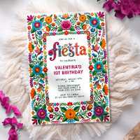Bunte Fiesta Florale Volkskunst Mädchen 1. Geburts
