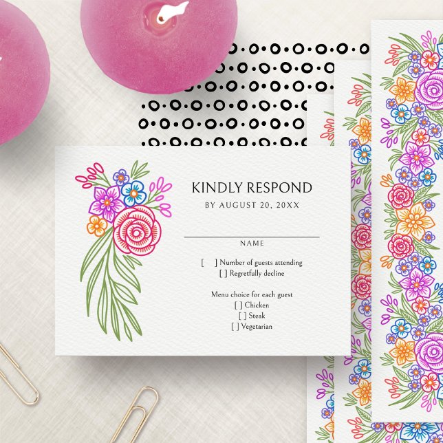 Bunte Fiesta-Hochzeit RSVP Karte (Von Creator hochgeladen)