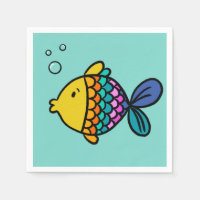 Bunte Fische mit blauen Hintergrund Servietten