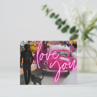 Bunte flache Karte Graffiti Liebes-Text Foto