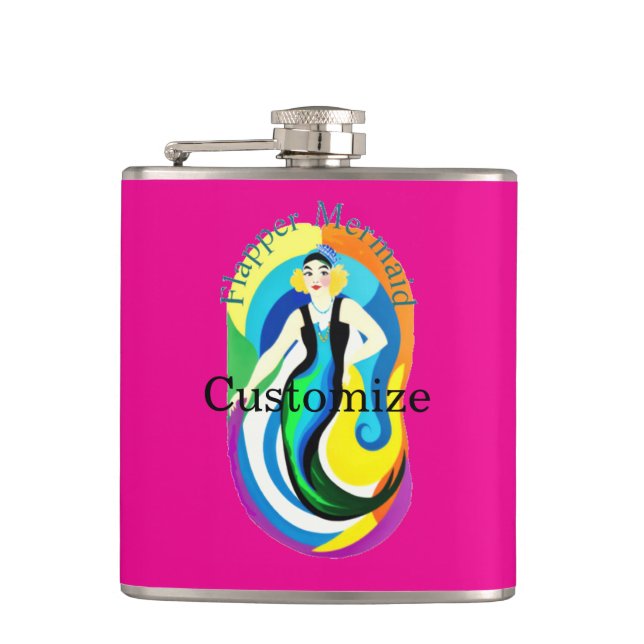Bunte Flapper Meerjungfrau Thunder_Cove Flachmann (Vorderseite)