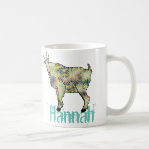 Bunte flippige sonderbare Ziegen-lustige Tierkunst Kaffeetasse