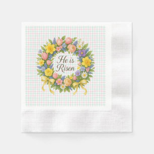 Bunte Florale Ostern Er ist auferstanden Kranz Serviette