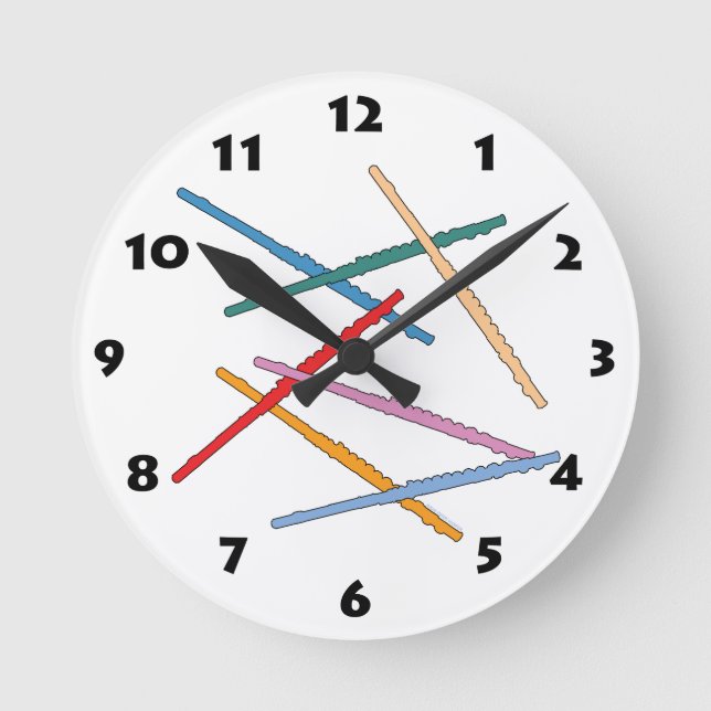 Bunte Flöte Runde Wanduhr (Vorderseite)