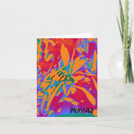 Bunte Flowerlike abstrakte Kunst-Anmerkungs-Karte Karte