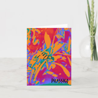 Bunte Flowerlike abstrakte Kunst-Anmerkungs-Karte Karte