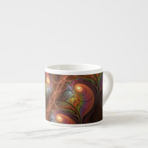 Bunte fluoreszierende abstrakte trippy braune Frak Espressotasse